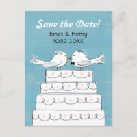 Inséparables Mariage Cake Kiss Enregistrer la date