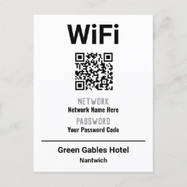 Carte Postale Faire-part Instructions WiFi avec code QR
