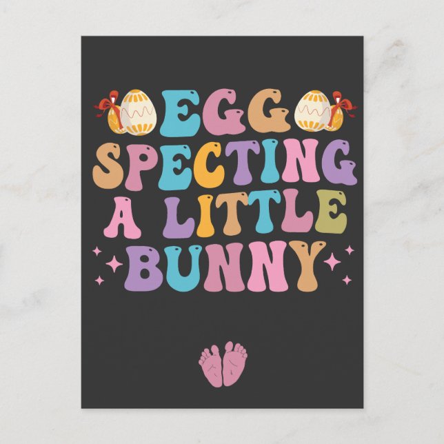 Carte Postale Faire-part Inviter un petit lapin Grossesse de Pâques cadeau (Devant)