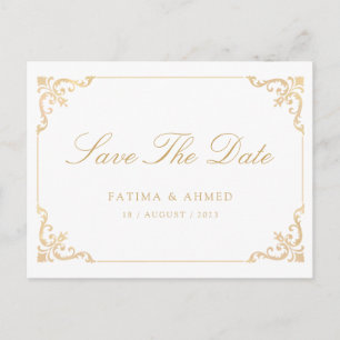 Carte Postale Faire-part Islamique Musulman Or Sauvegarder La Date