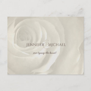 Carte Postale Faire-part ivoire floral simple mariage élégant enregistrer l