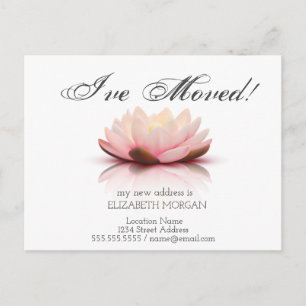 Carte Postale Faire-part J'ai déménagé, fleur de lotus Nouvelle adresse