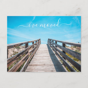 Carte Postale Faire-part J'ai déménagé Nouvelle adresse Annonce Plage Océan