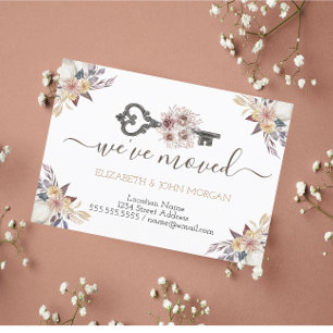 Carte Postale Faire-part J'ai déplacé la clé florale Nouvelle annonce d'ad