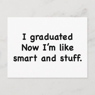 Carte Postale Faire-part J'Ai Été Diplômé. Maintenant, je suis comme intell