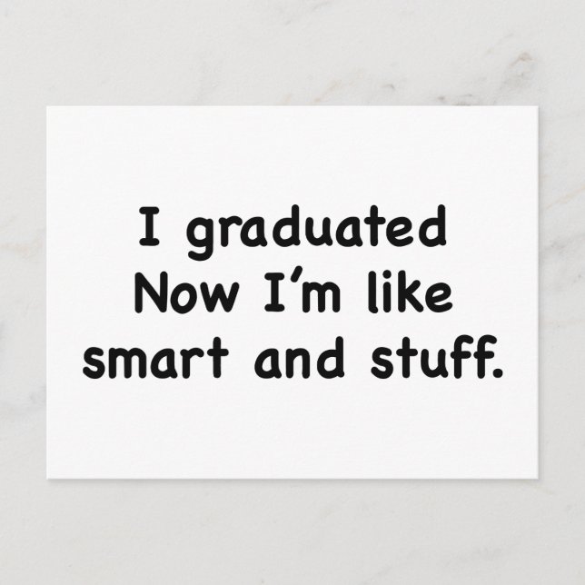 Carte Postale Faire-part J'Ai Été Diplômé. Maintenant, je suis comme intell (Devant)