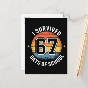 Carte Postale Faire-part J'ai survécu 67 jours d'école