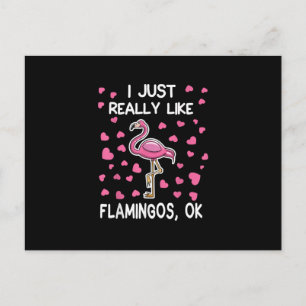 Carte Postale Faire-part J'Aime Vraiment Les Flamants roses, Ok Flamant ros