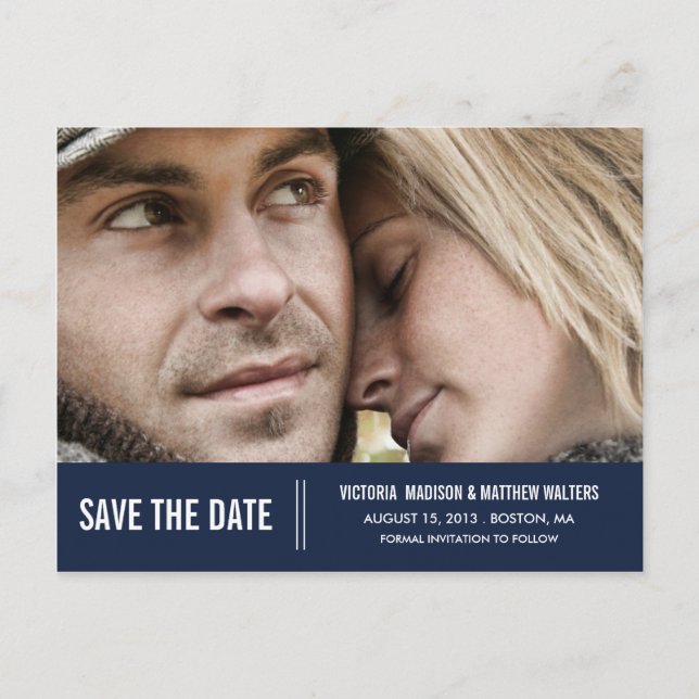 CARTE POSTALE FAIRE-PART JAMAIS | ENREGISTRER LA DATE D'ANNONCE (Devant)