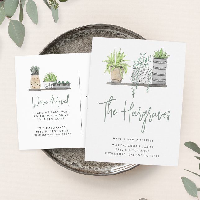 Carte Postale Faire-part Jardin Cultivé Moderne Vert Botanique Mouvement (Créateur téléchargé)