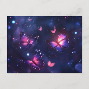 Carte Postale Faire-part Jardin de papillons nocturnes célestes