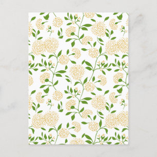 Carte Postale Faire-part Jardin Fleur sauvage de Dandelion vert jaune