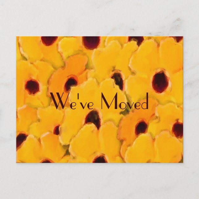 Carte Postale Faire-part Jaune Daisées Nouvelle adresse Floral (Devant)