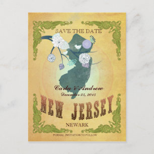 Carte Postale Faire-part Jaune Pastel Épargnez La Date -Carte Avec De Jolie