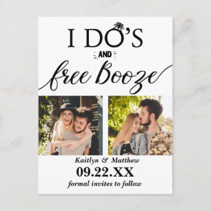 Carte Postale Faire-part Je fais & Boissons Gratuites Mariage Moderne Éparg