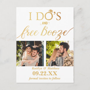 Carte Postale Faire-part Je fais des vœux & Boissons gratuites Mariage mode