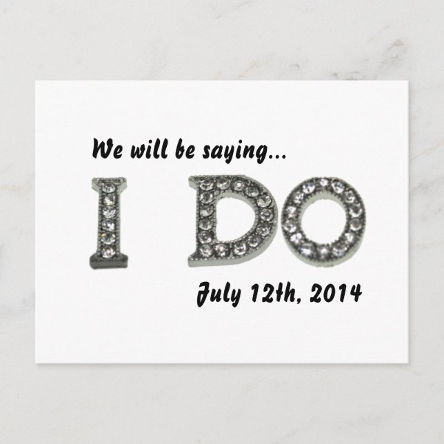 Carte Postale Faire-part Je fais Mariage Bling Enregistrer la date Invitati (Devant)