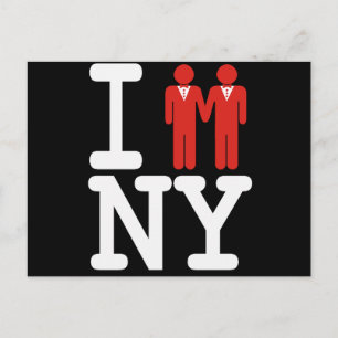CARTE POSTALE FAIRE-PART JE ME SUIS MARIÉ CHEZ LES HOMMES DE NY - .PNG