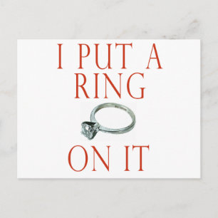 Carte Postale Faire-part Je mets une bague dessus Marié Fiançailles