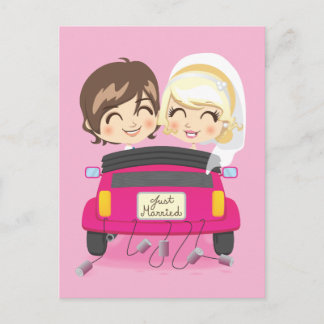 Carte Postale Faire-part Jeune couple marié