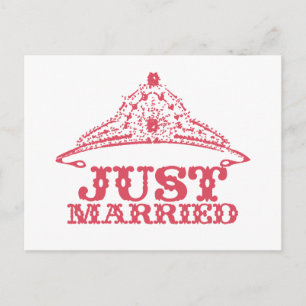 Carte Postale Faire-part Jeune Mariée Princesse Bride Couronne de mariage