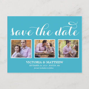 CARTE POSTALE FAIRE-PART JEUNES ET AMOUREUX   ENREGISTRER LA DATE D'ANNONCE