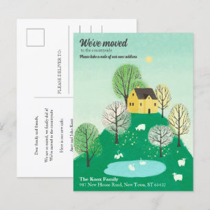 Carte Postale Faire-part Joli Nous avons déménagé   Campagne   Maison au bo