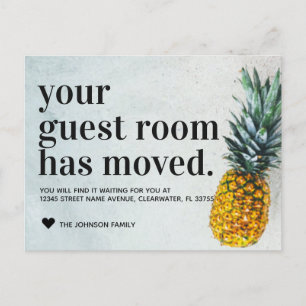 Carte Postale Faire-part Jolie chambre d'amis de la plage tropicale Ananas 