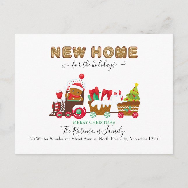 Carte Postale Faire-part Jolie nouvelle maison vacances Noël déménagement (Devant)