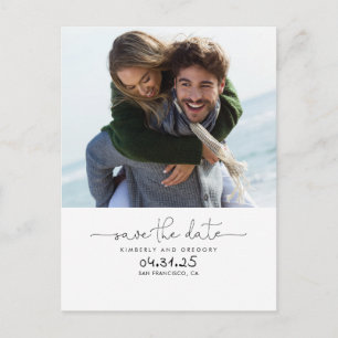 Carte Postale Faire-part Jolie Simple et Minimal Enregistrer la Date Photo