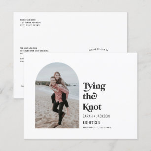Carte Postale Faire-part Jouer le noeud Arc moderne Photo enregistrer la da