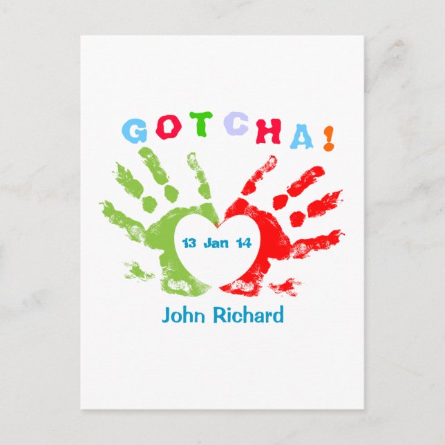 Carte Postale Faire-part Jour J - Conception d'annonce d'adoption (Devant)