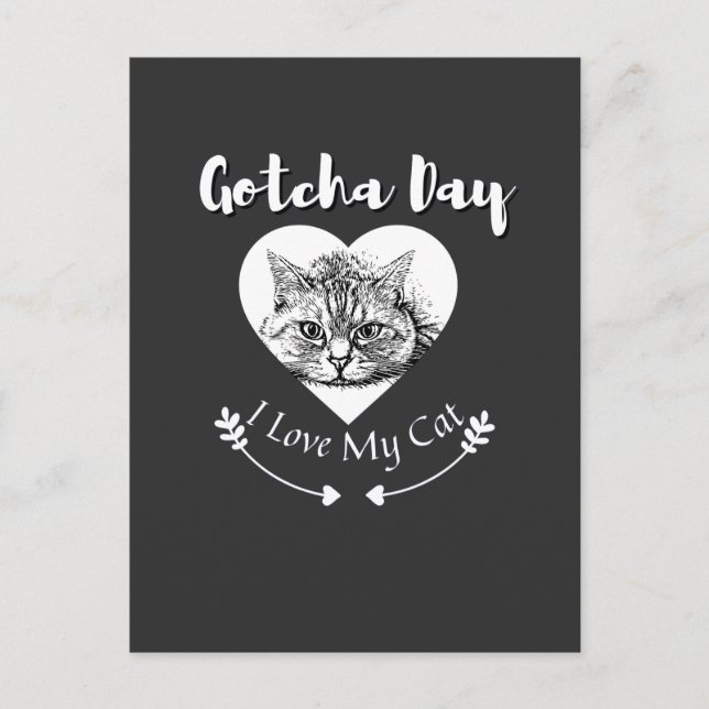 Carte Postale Faire-part Jour J pour les chats - Joyeux jour d'adoption (Devant)