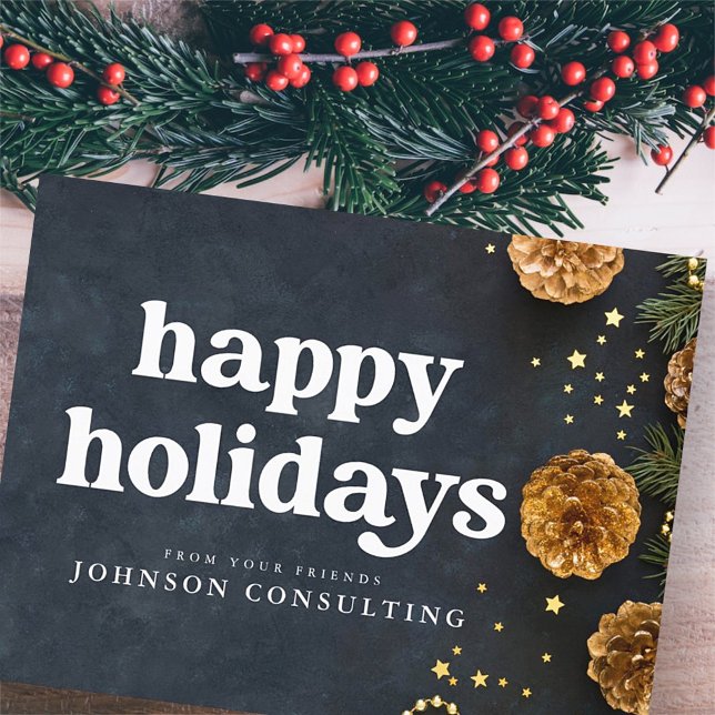 Carte Postale Faire-part Joyeuses Fêtes Étoiles Modernes et Cônes de Pin Do (Créateur téléchargé)