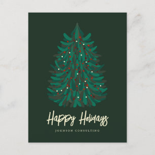 Carte Postale Faire-part Joyeuses Fêtes Moderne Sapin de Noël Simple