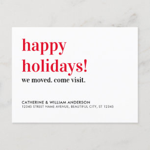 Carte Postale Faire-part Joyeuses fêtes, nous avons déménagé