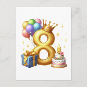 Carte Postale Faire-part Joyeux 8e Anniversaire