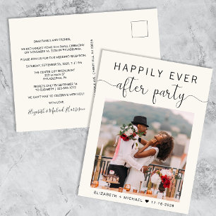 Carte Postale Faire-part Joyeux Jour après la fête Photo Cream Mariage