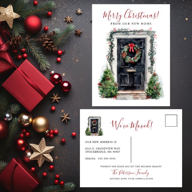 Carte Postale Faire-part Joyeux Noël Nouveau Accueil Porte avant Déménageme (Créateur téléchargé)