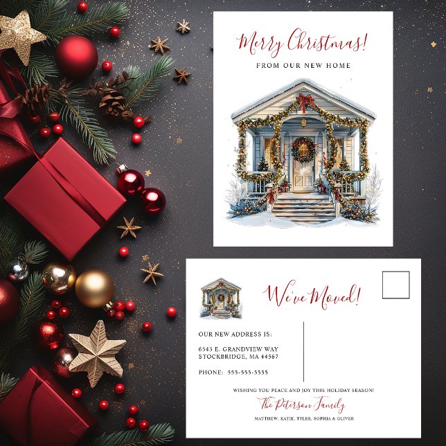 Carte Postale Faire-part Joyeux Noël Nouveau Accueil Porte avant Déménageme (Créateur téléchargé)