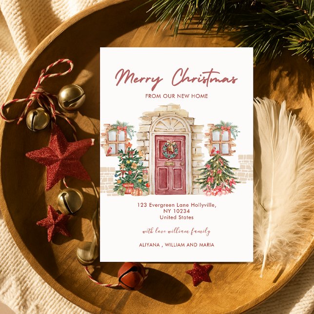 Carte Postale Faire-part Joyeux Noël Nouvelle maison Porte de déménagement (Créateur téléchargé)