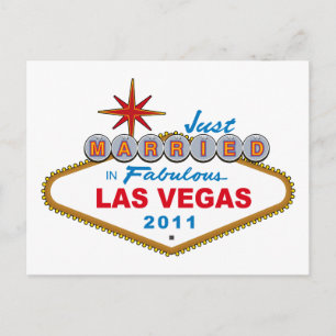 Carte Postale Faire-part Juste marié à Las Vegas fabuleux 2011
