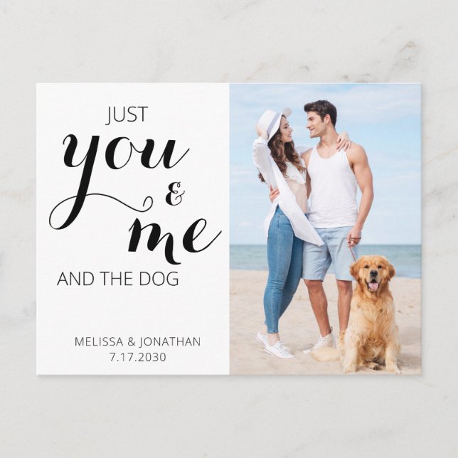 Carte Postale Faire-part Juste Marié Elopement Nous Avons Été Mariage Chien (Devant)