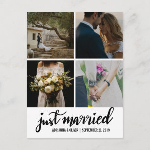 Carte Postale Faire-part Juste photo manuscrite mariée de mariage de