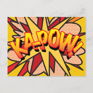 Carte Postale Faire-part KA-POW Votre Bulle de Texte Drôle Rétro