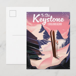 Carte Postale Faire-part Keystone to ski