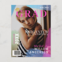 Kinder Grad Magazine Neon Pink Photo Graduation