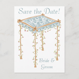 Carte Postale Faire-part KRW Custom Jewish Mariage Canopy Enregistrer la da