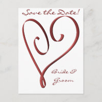KRW Custom Styliszed Red Heart Enregistrer la date