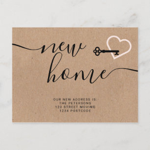 Carte Postale Faire-part La clé rougissent nouveau déplacement à la maison